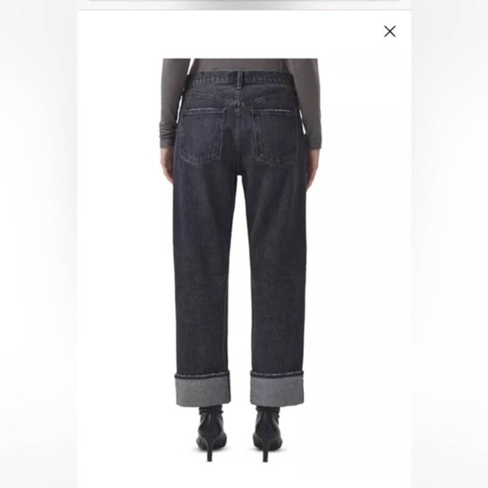 AGOLDE Fran Low Slung Easy Straight Cuffed Jeans in Ditch Size 26 - Picture 2 of 13